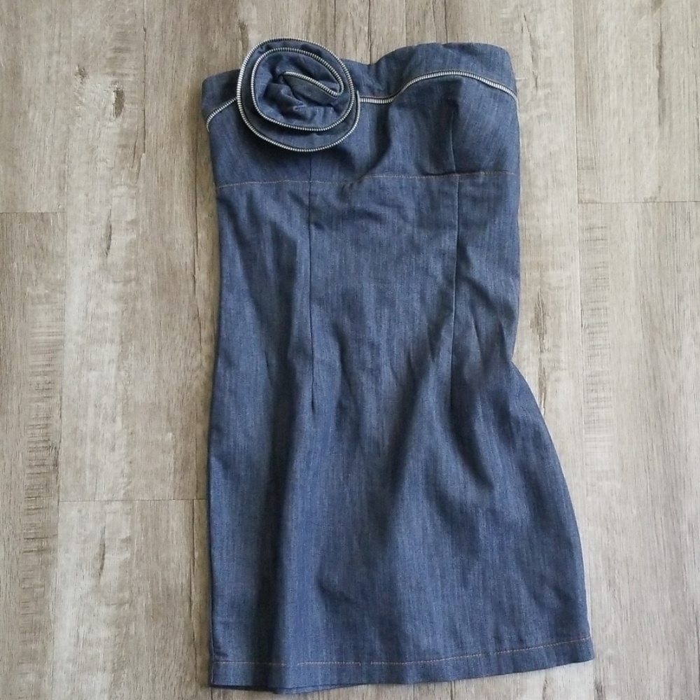 Papaya blue Jean tube dress sm